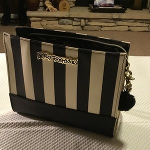 Betsy Johnson stripped clutch/large wristlet